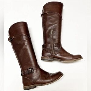 Frye Phillip Riding Boot Dark Brown Soft Vintage Leather Size 7 B